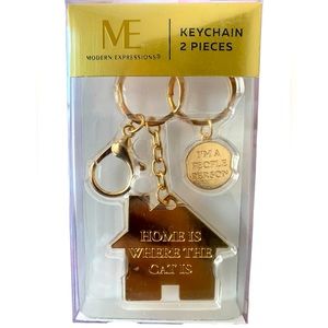 Home is where the cat is, I’m a people person keychains.